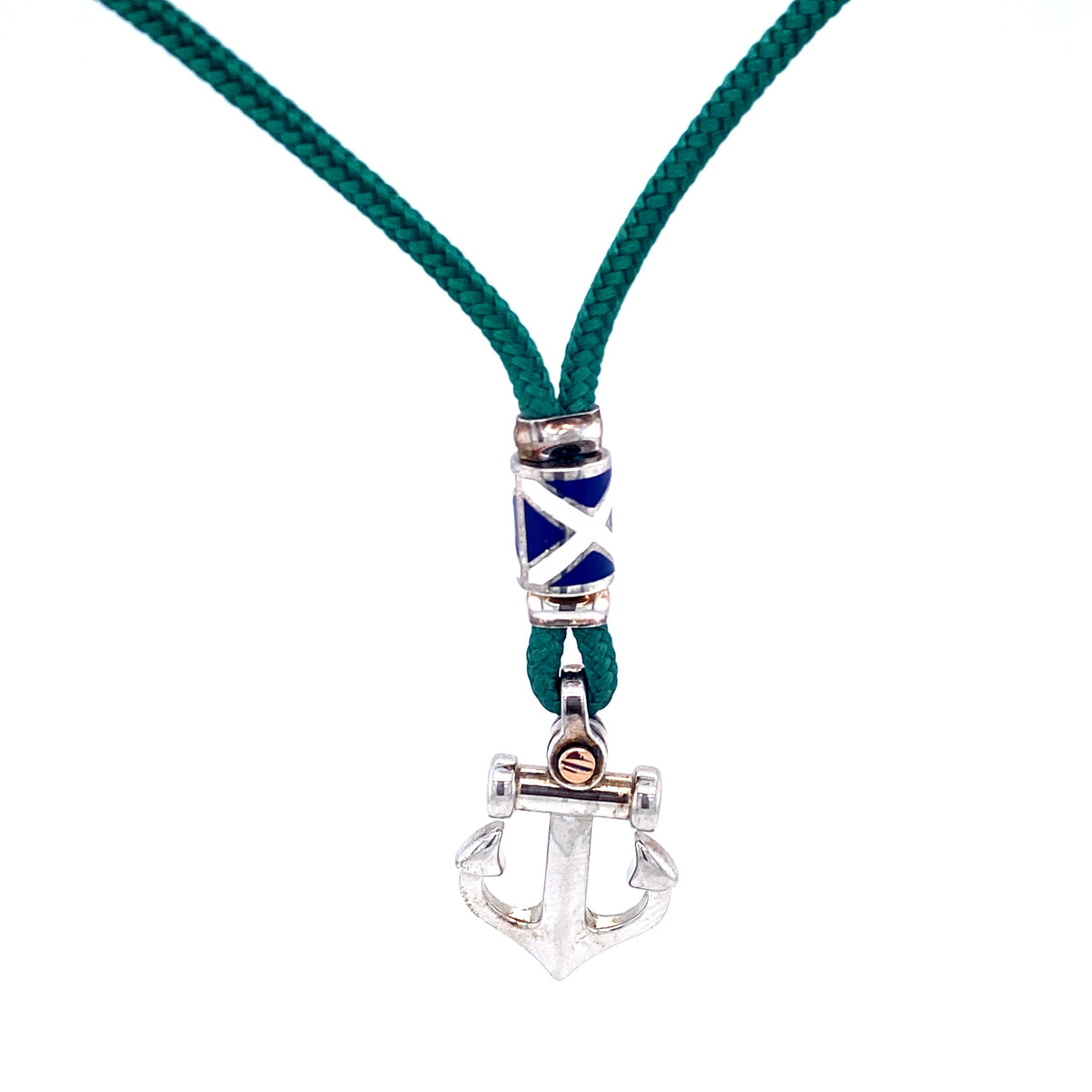 Anchor and Nautical Flag Pendant with Kevlar Necklace | Zancan | Luby 
