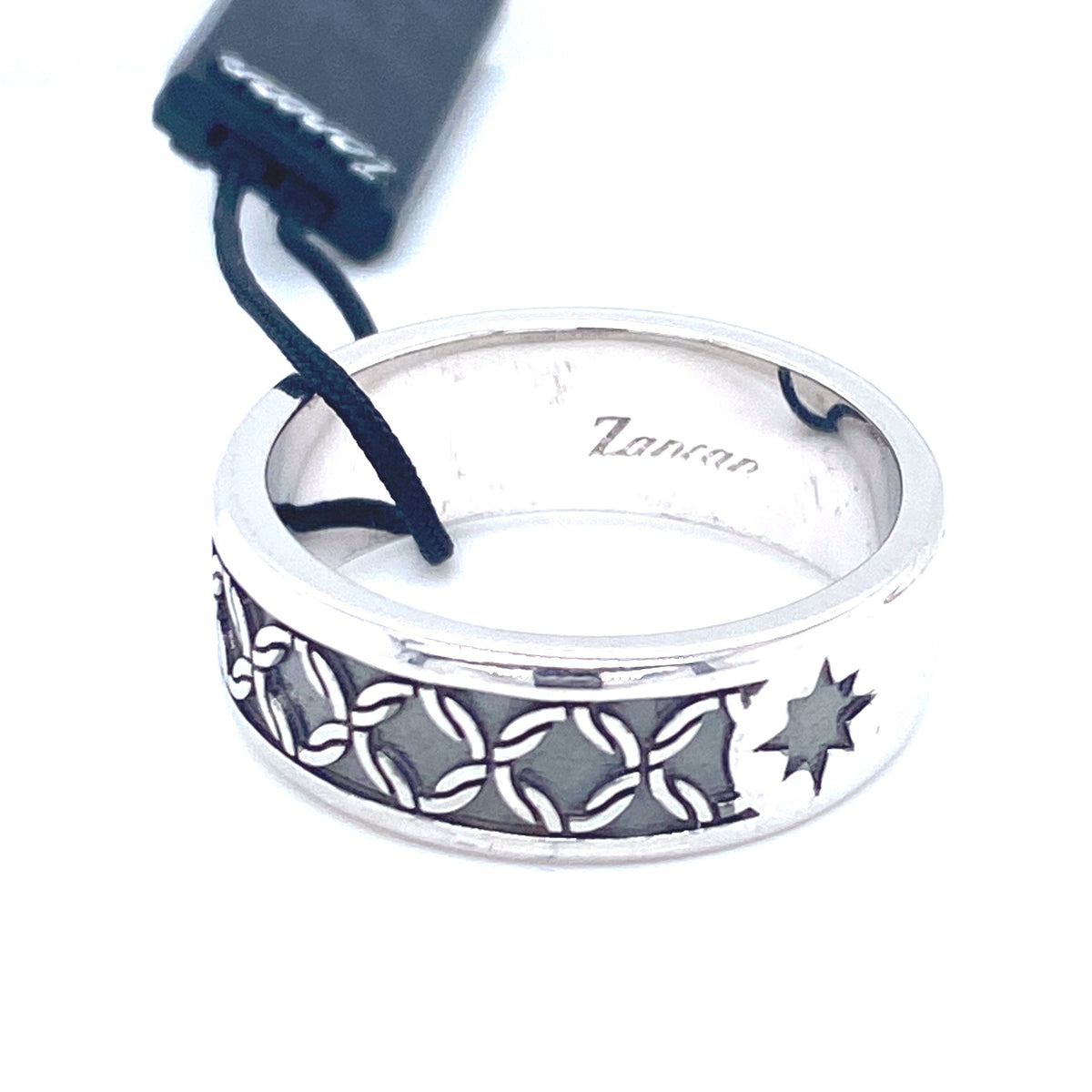 Men's Silver Rope Patterned Wedding Ring | Zancan | Luby 