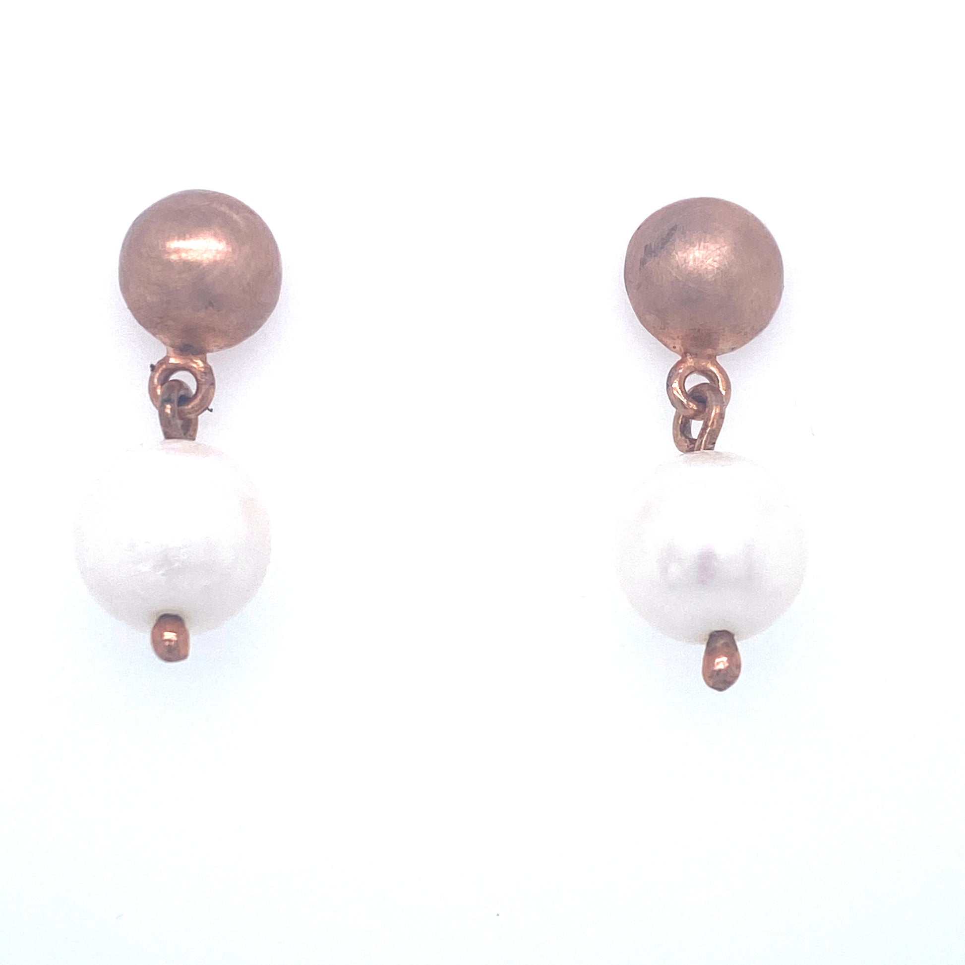 Bronze & Pearl Dangle Earrings | Joia De Majorca | Luby 