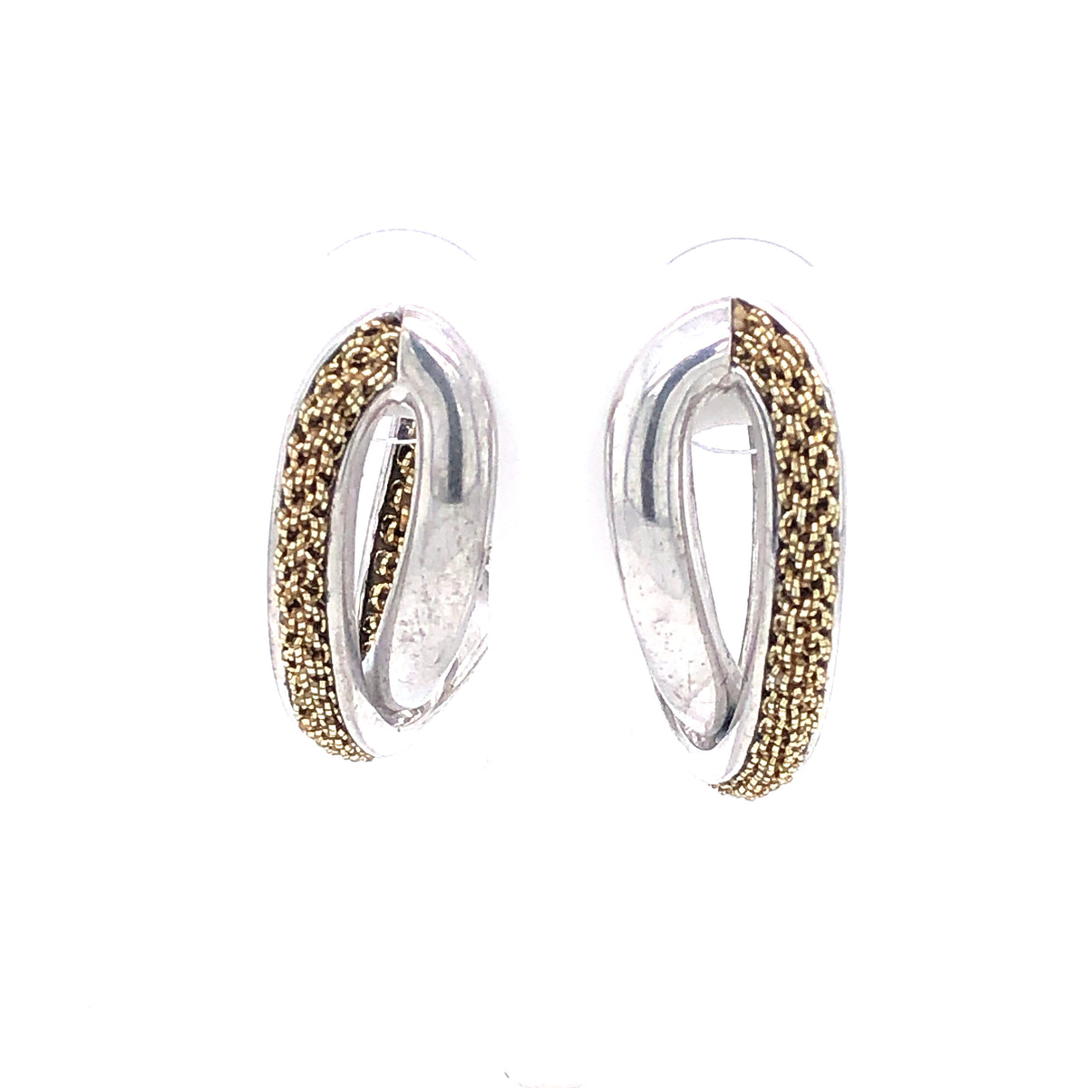 Silver Earrings with Gold Mesh | Adami & Martucci | Luby 