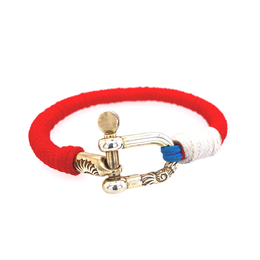Red & White Nautical Bracelet | Oro Mediterraneo | Luby 