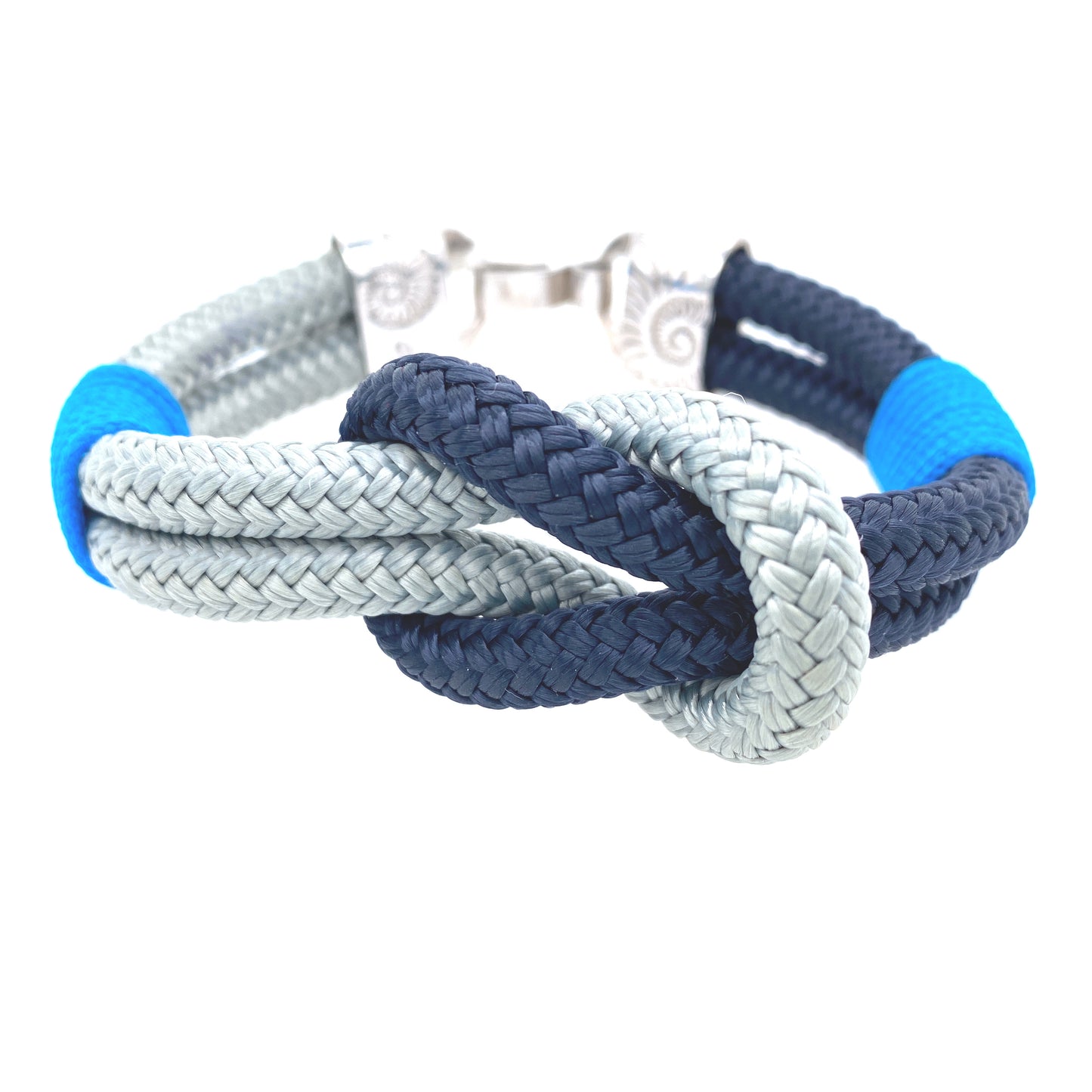 Blue & Grey Nautical Knot Bracelet | Oro Mediterraneo | Luby 