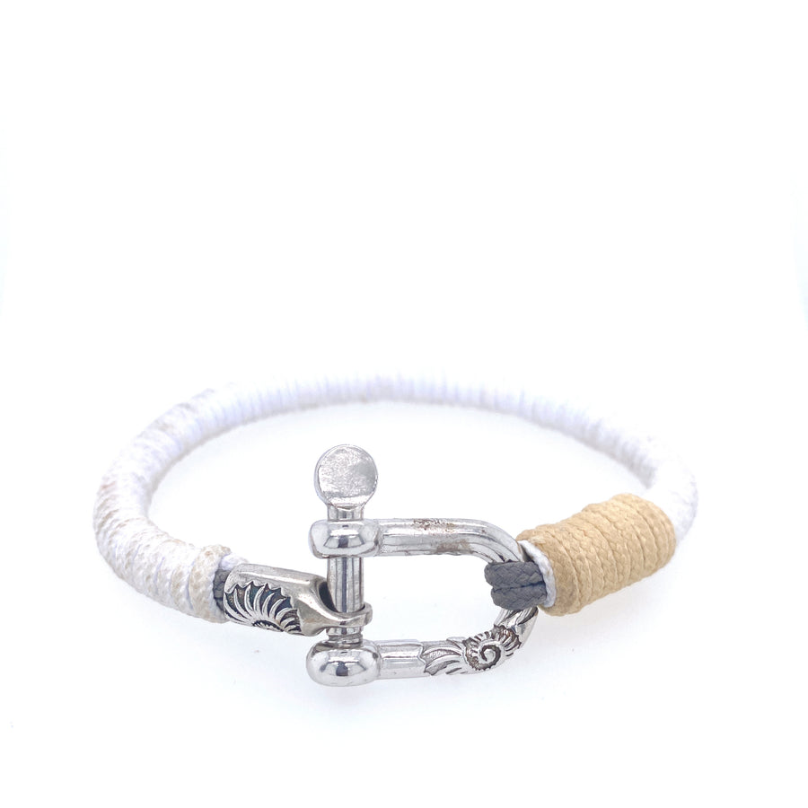 Pulsera náutica blanca y champán
