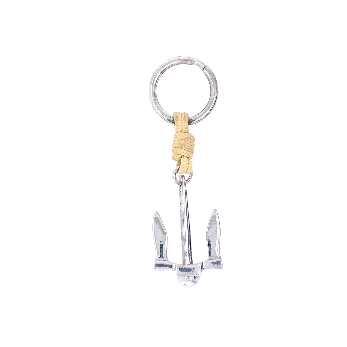 Champagne Rope Ship Anchor Keychain | Oro Mediterraneo | Luby 