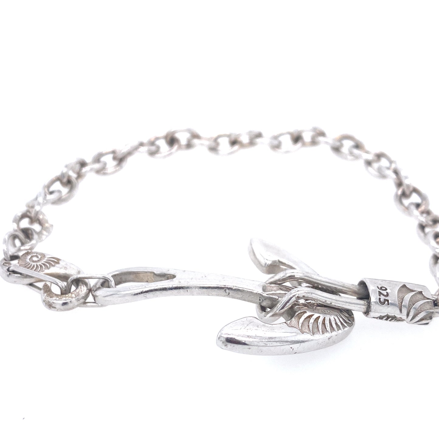 Anchor Silver Link Bracelet | ORO MEDITERRANEO | Luby 