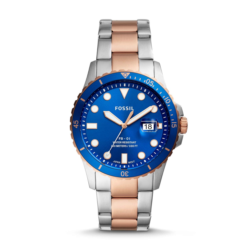 FB-01 Watch (Silver/Blue/Rose-Gold) | Fossil | Luby 