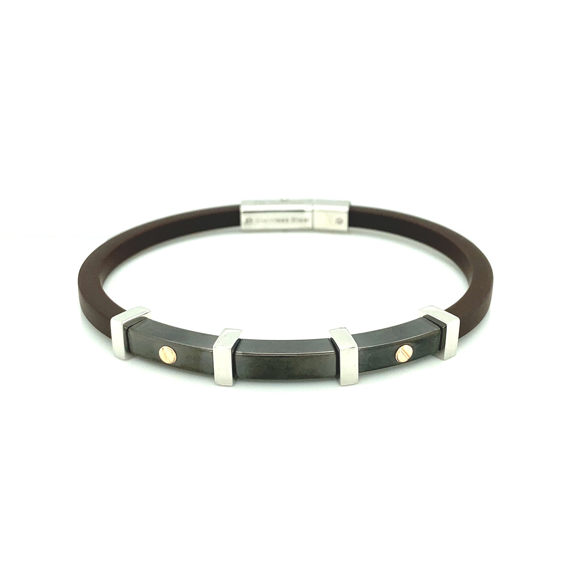 Rubber and Gunmetal Bracelet | BORSARI | Luby 