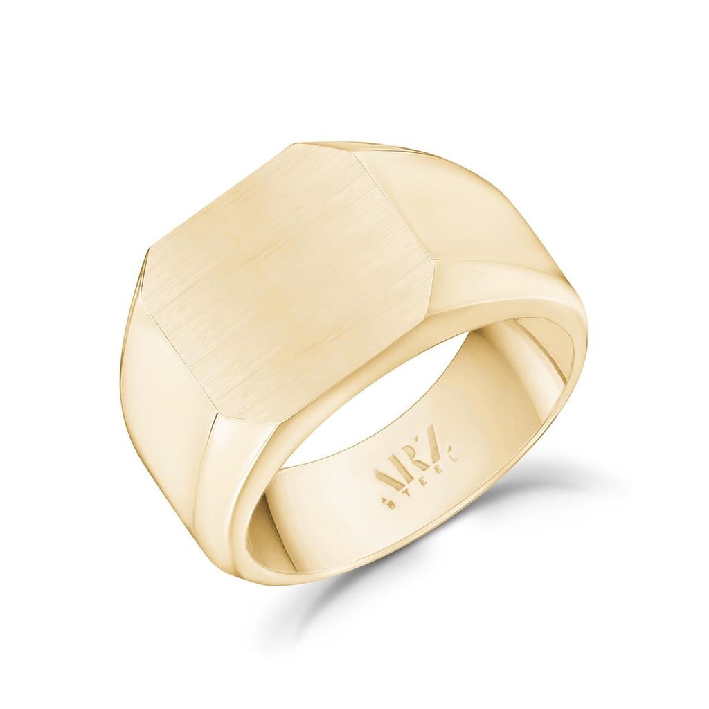 Stainless-Steel Matte Signet Ring | ARZ Steel | Luby 