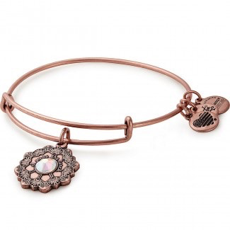 Mother of the Bride Charm Bangle Bracelet (Rose-Gold) | Alex and Ani | Luby 