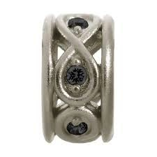 Dije de eternidad negro brillante (plata/negro)