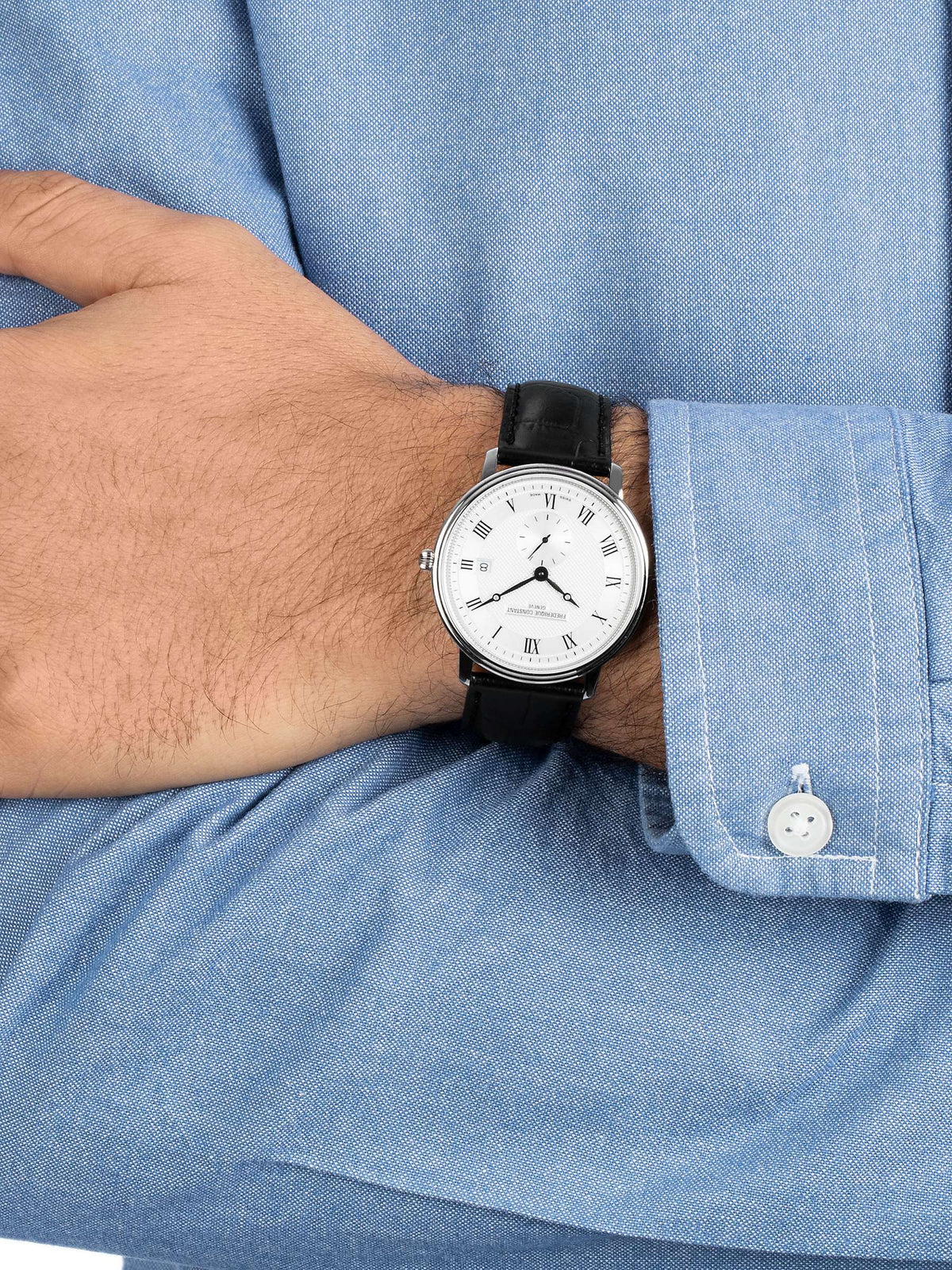 Slimline Gents Small Seconds (White-Silver) | Frederique Constant | Luby 