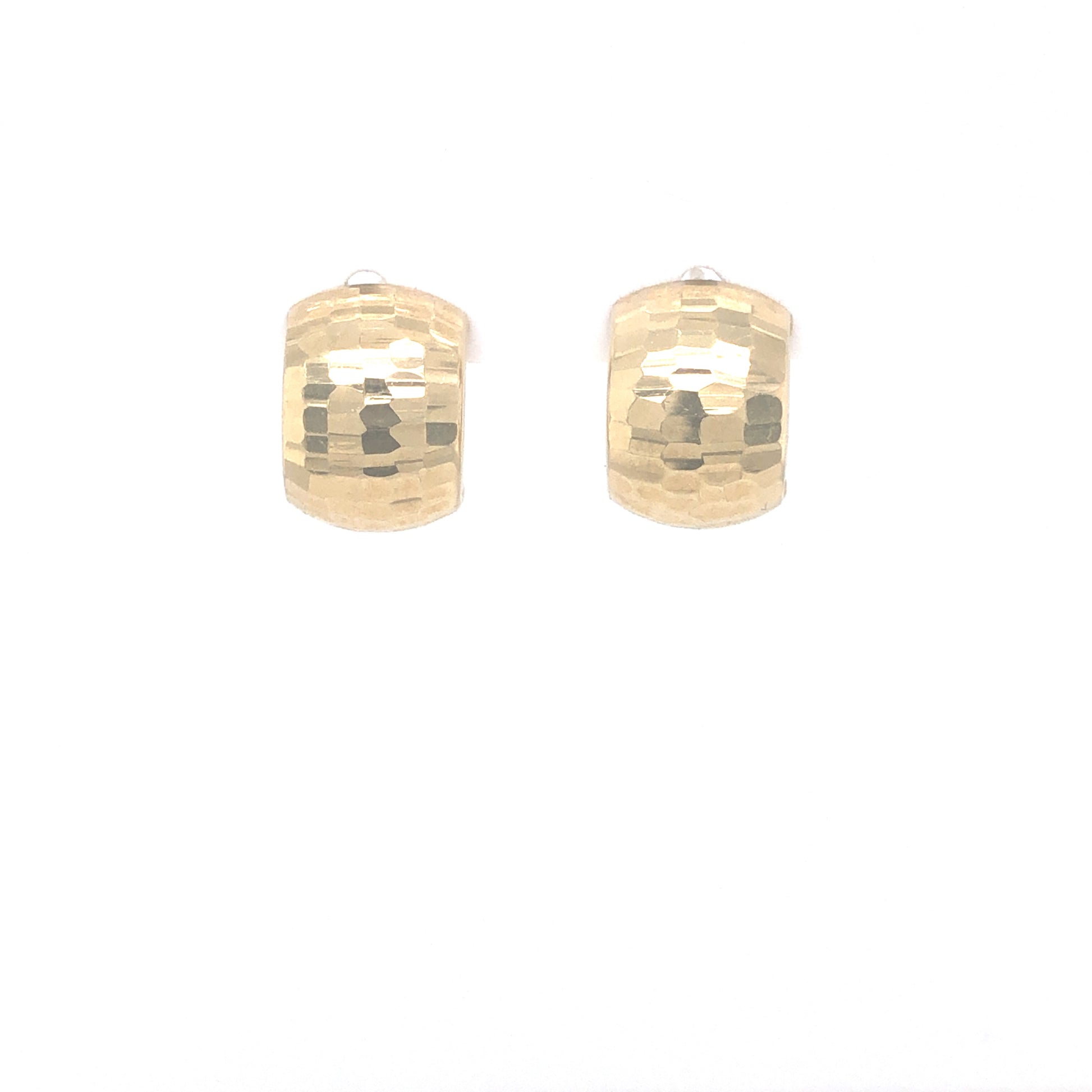 14K Huggies Faceted Earrings | Luby Gold Collection | Luby 