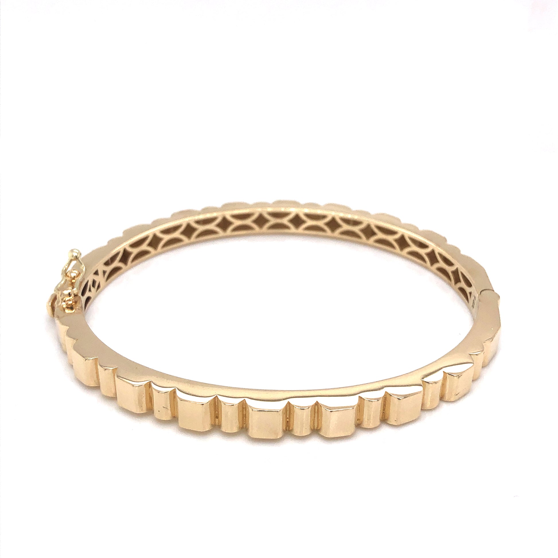 14K Yellow Gold Fancy Bangle | Luby Gold Collection | Luby 