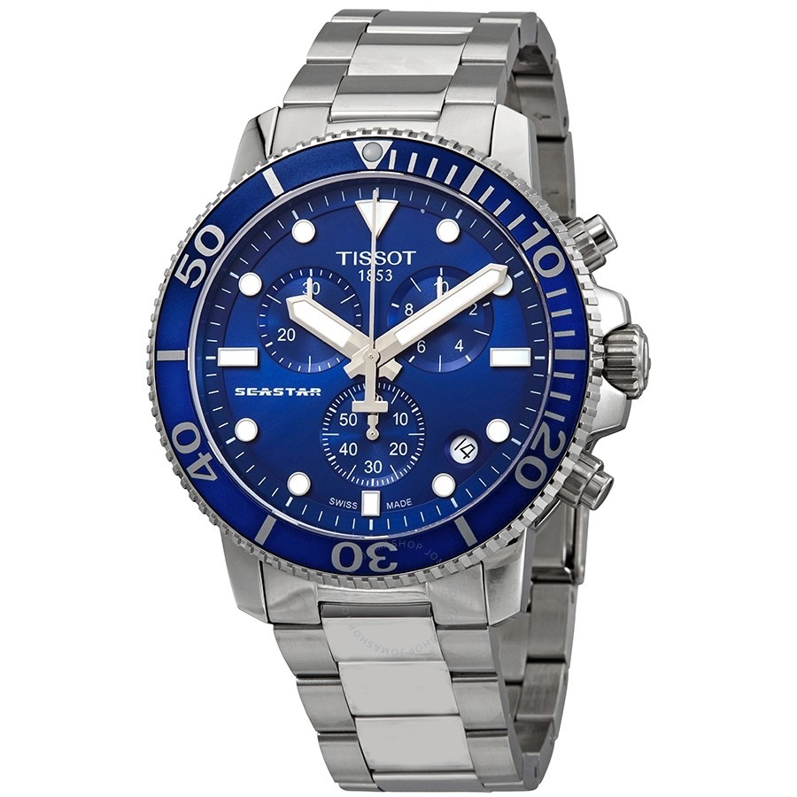 Seastar 1000 Chronograph (Silver-Blue) | Tissot | Luby 