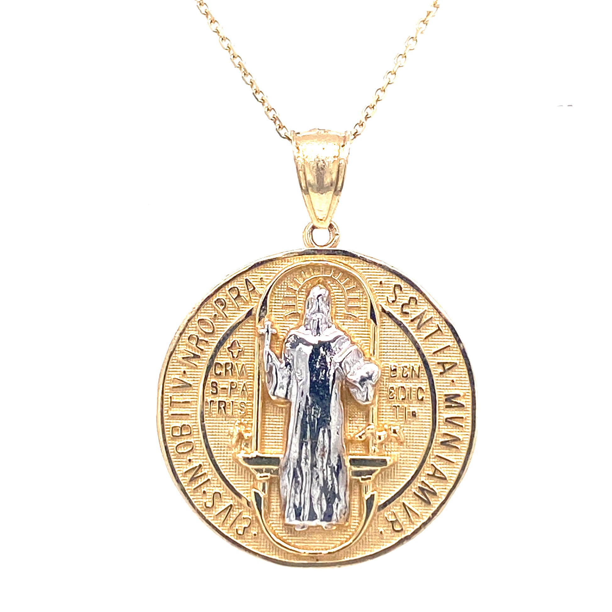 Jesus Two-Tone 14k Gold Medallion Pendant | Luby Gold Collection | Luby 