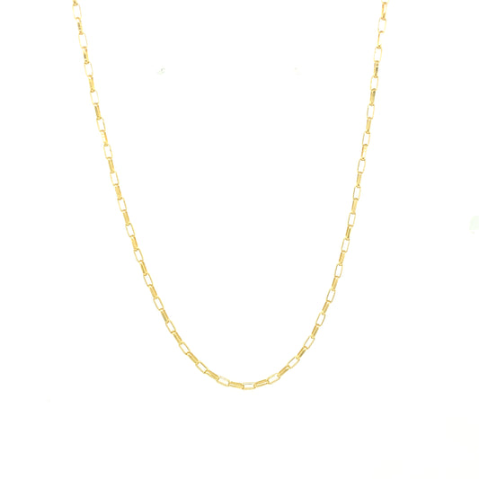 14K Gold Small Paper Clip Link Chain | Luby Gold Collection | Luby 