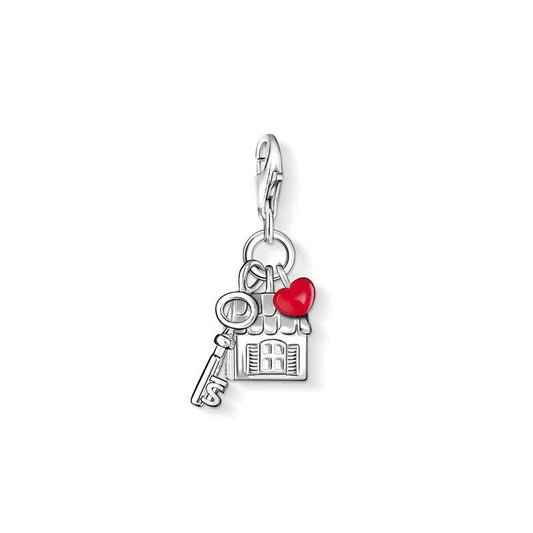 Home, Key and Love Charm (Silver/Red) | Thomas Sabo | Luby 