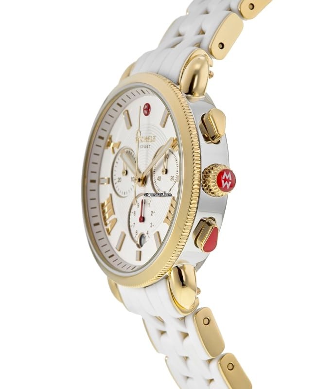 Sporty Sport Sail White and Gold-Tone Silicone-Wrapped Watch | Michele | Luby 