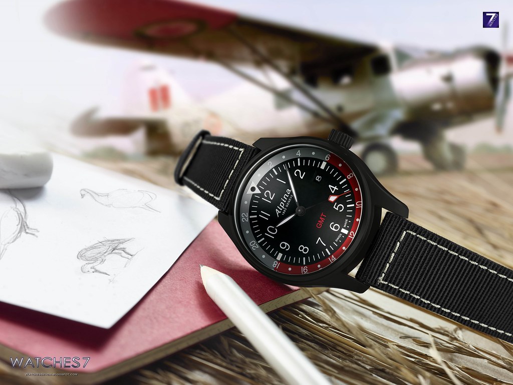 Startimer Pilot GMT (Black-Red) | Alpina | Luby 