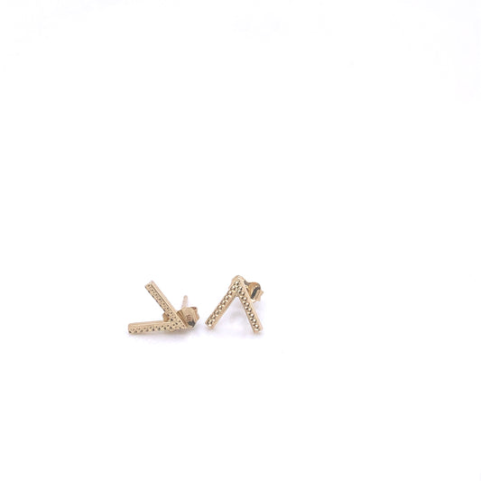 14K V-Shaped Gold Stud Earrings | Luby Gold Collection | Luby 