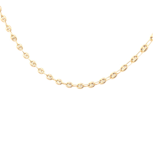 14K Gold Puff Coffee Link Chain 4mm | Luby Gold Collection | Luby 