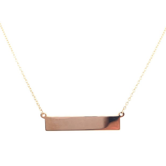 14K Engraving Plate Gold Necklace | Luby Gold Collection | Luby 