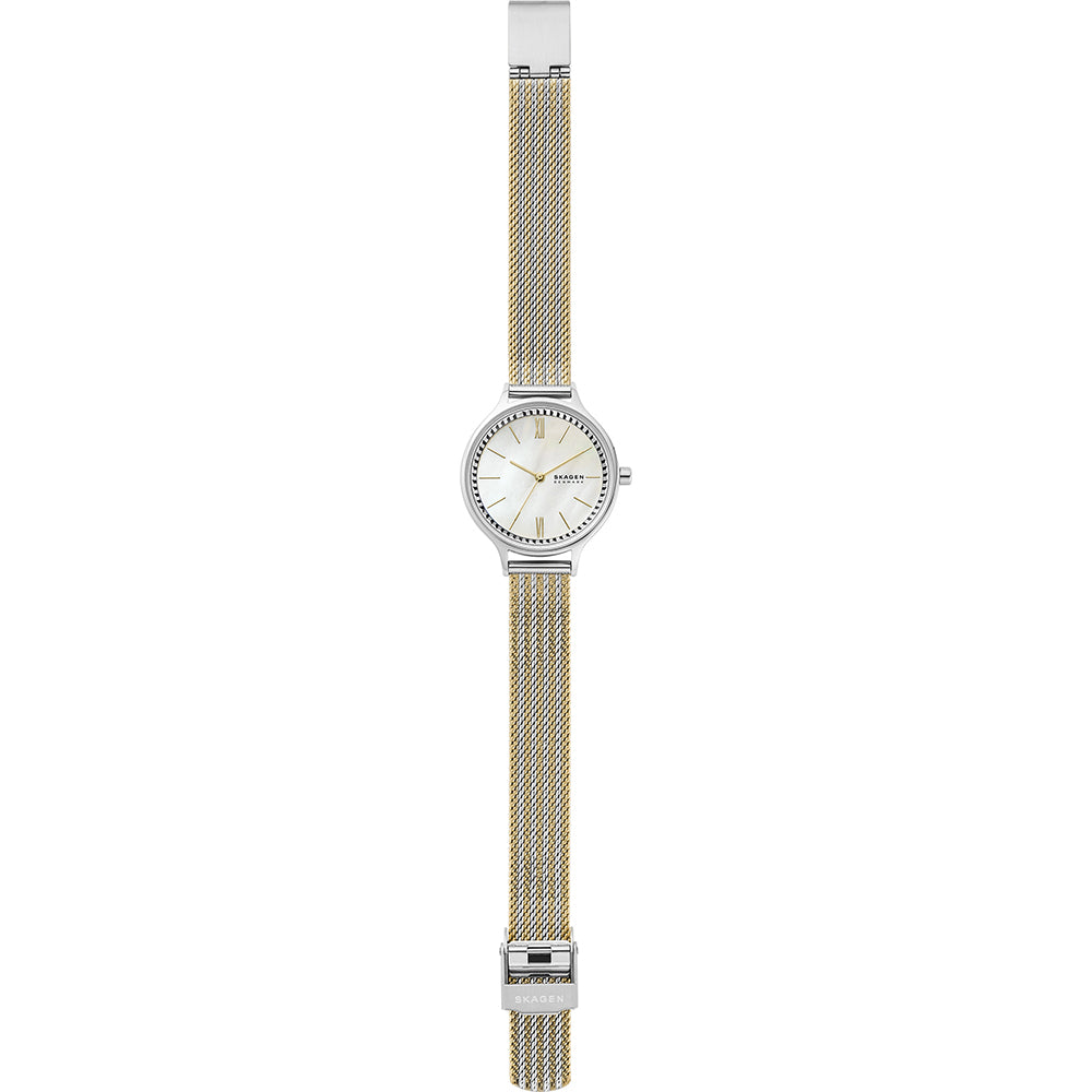 Anita Two-Tone Mesh Watch (Silver/Gold) | Skagen | Luby 