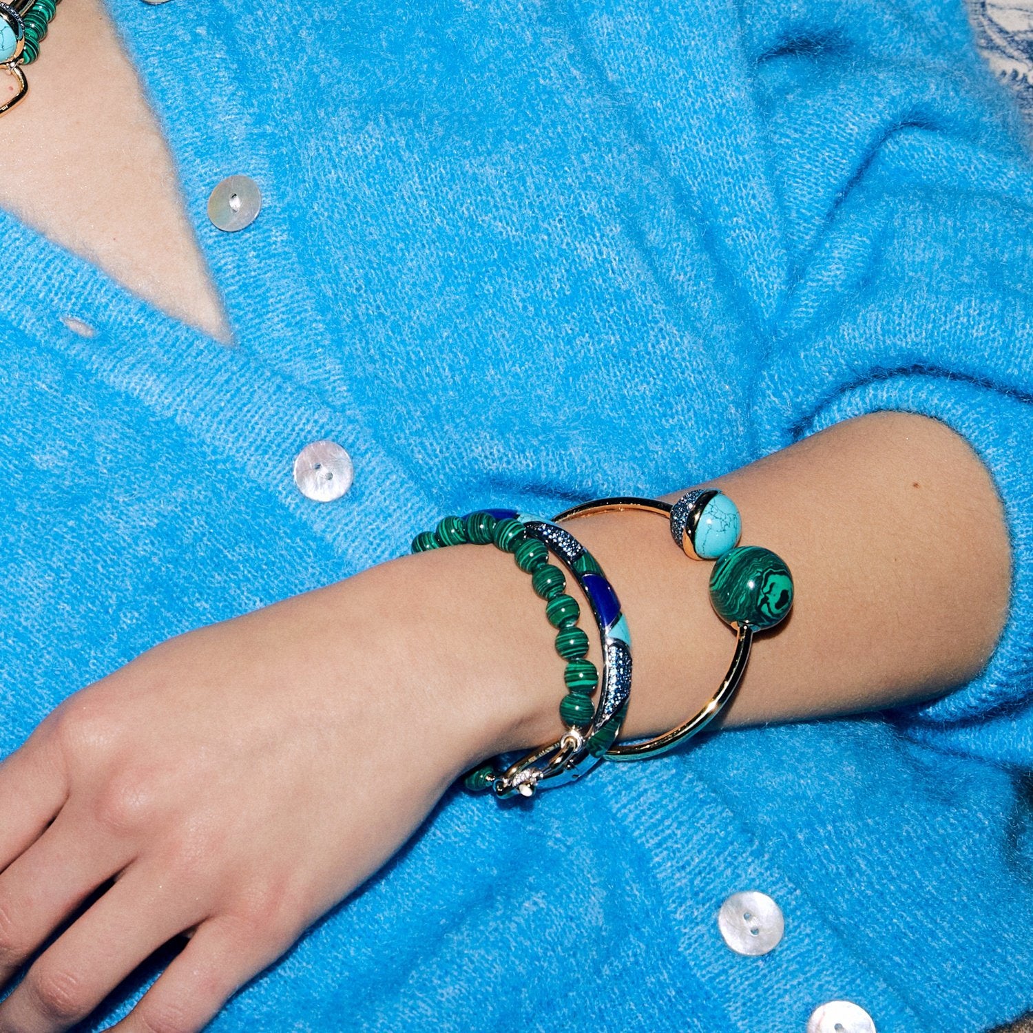 MALACHITE GREEN STONES BRACELET | Ti Sento Milano | Luby 