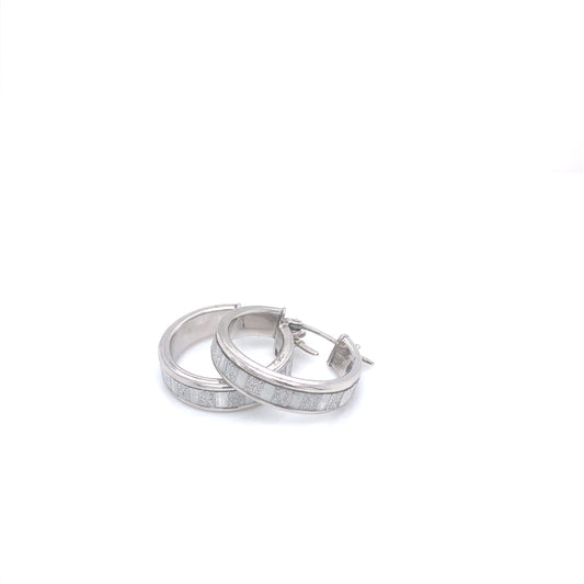 Glitter Stripes Sterling Silver Hoop Earrings | Luby Silver Collection | Luby 