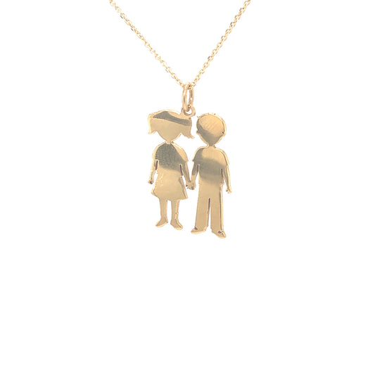 Pendant boy and girl Medium custom | Luby Gold Collection | Luby 