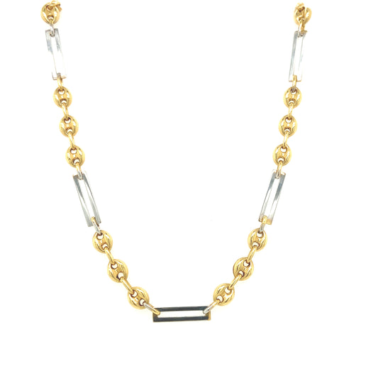 14K GUCCI NECKLACE WITH LINK WHITE GOLD | Luby Gold Collection | Luby 