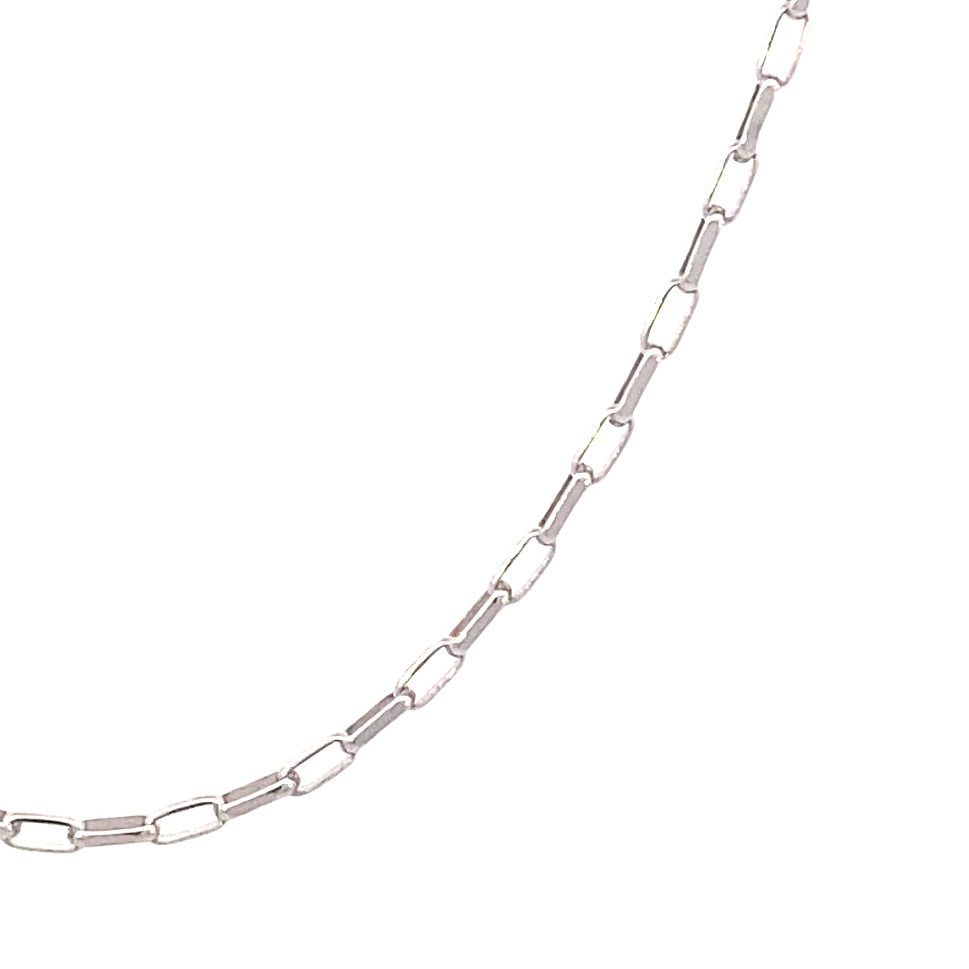 14K White Gold Paper Clip Chain | Luby Gold Collection | Luby 