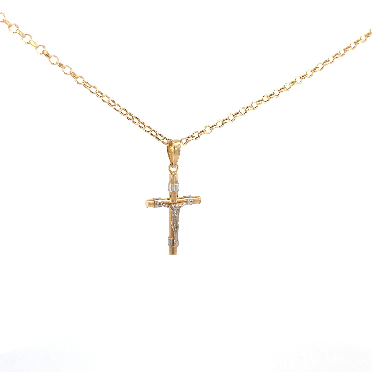 14K Gold Cylinder Cross Pendant | Luby Gold Collection | Luby 