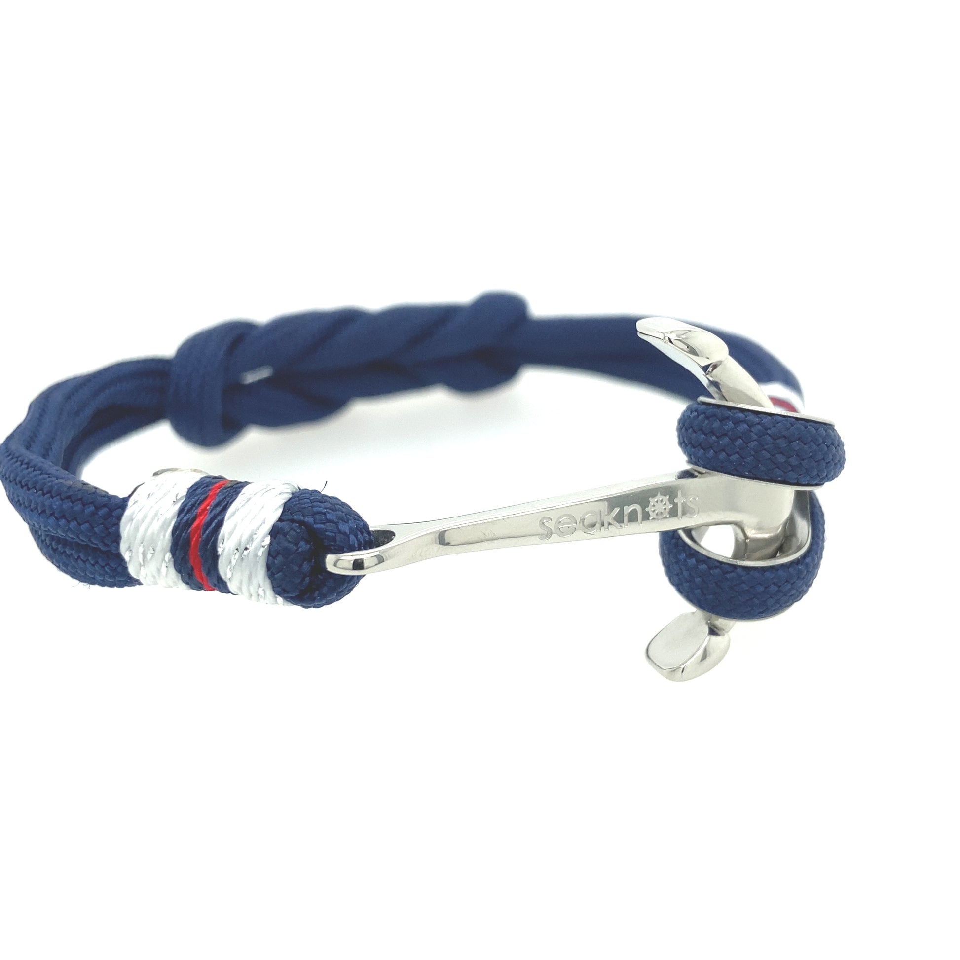 Double Cord with Silver Anchor Bracelet | Seaknots | Luby 