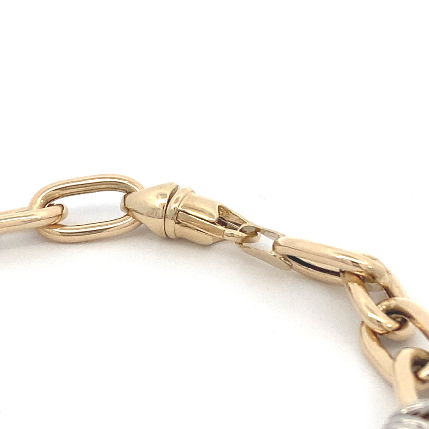 14K Gold 2/T Link Barrel Bracelet | Luby Gold Collection | Luby 