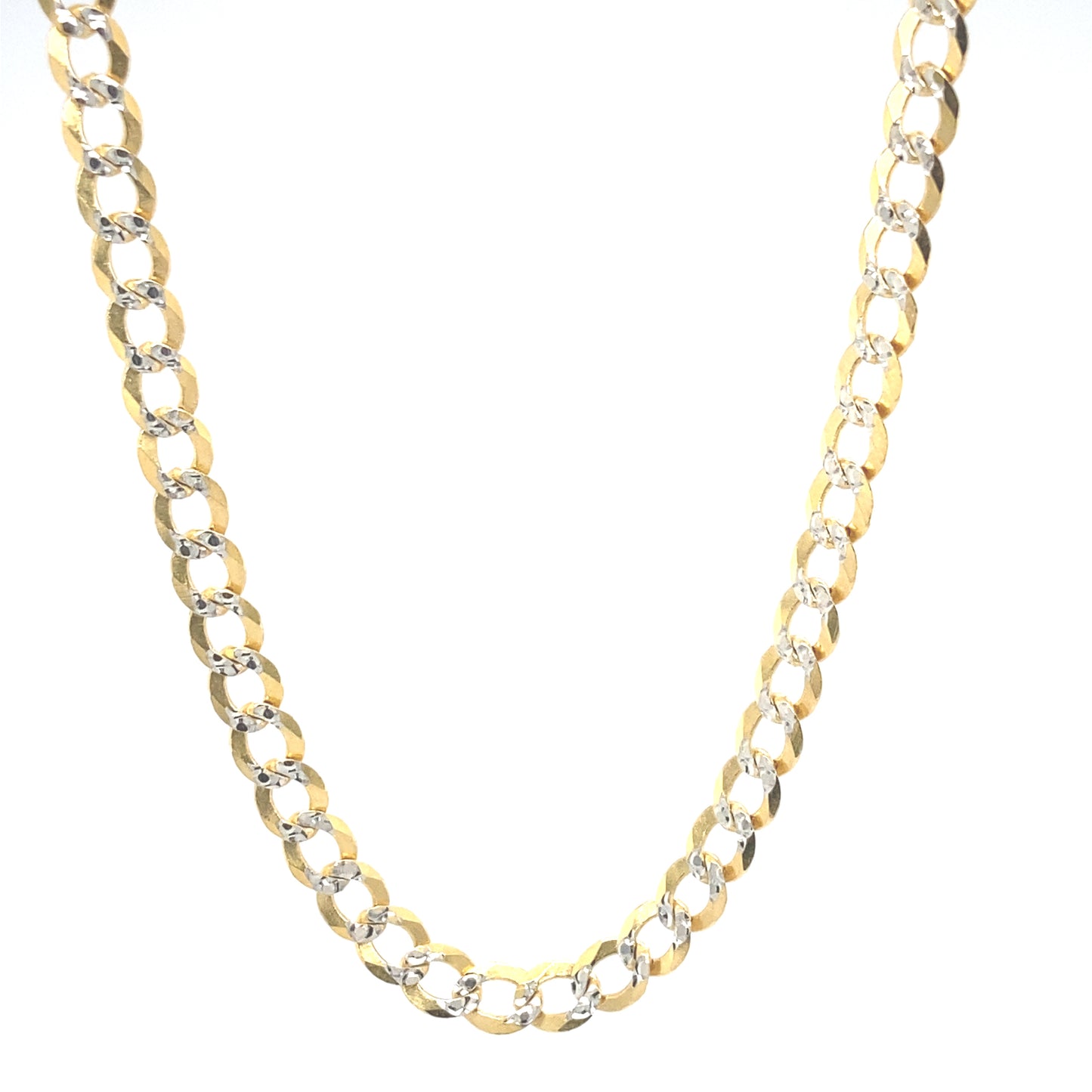 14K Hollow Cuban Link Two-Tone Gold Chain (3.2mm) | Luby Gold Collection | Luby 