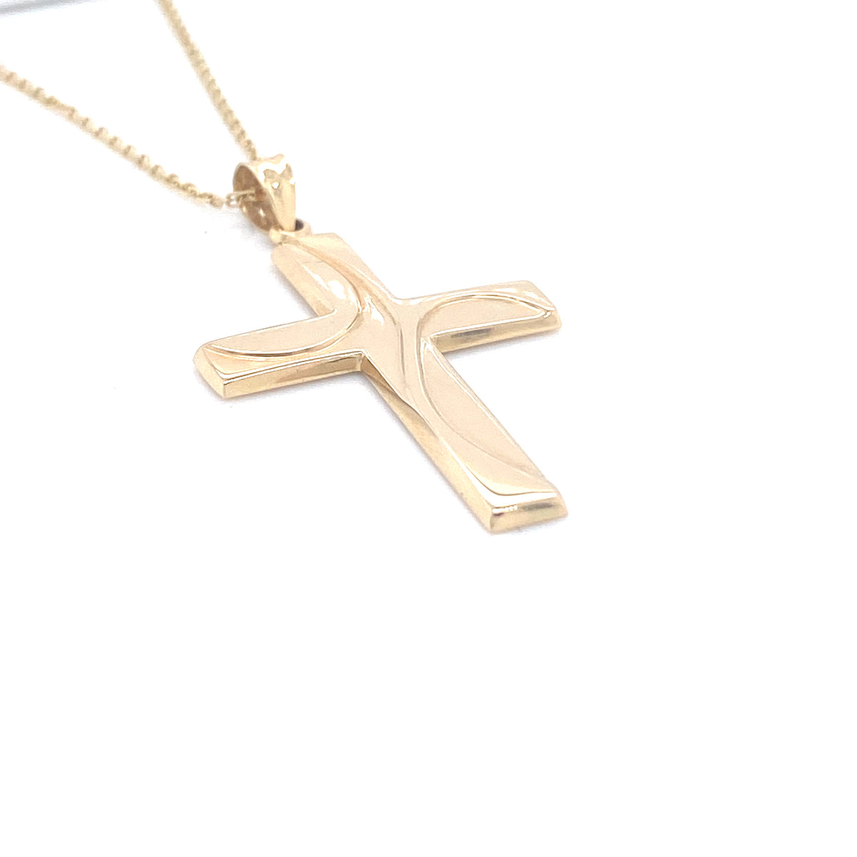 Cross with Curves 14k Gold Pendant | Luby Gold Collection | Luby 
