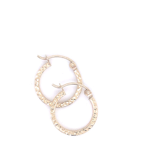 Diamonds Cut Thin 14k Gold Huggies | Luby Gold Collection | Luby 