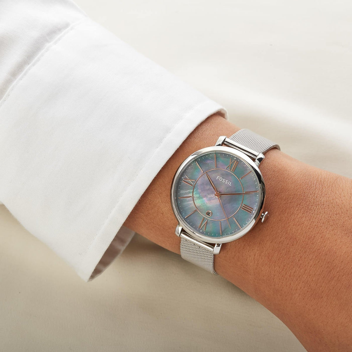 Jacqueline Watch (Blue/Silver) | Fossil | Luby 