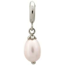 White Pearl Drop Charm (Silver/White) | Endless Jewelry | Luby 