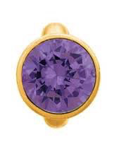Round Amethyst Dome Charm (Gold/Purple) | Endless Jewelry | Luby 