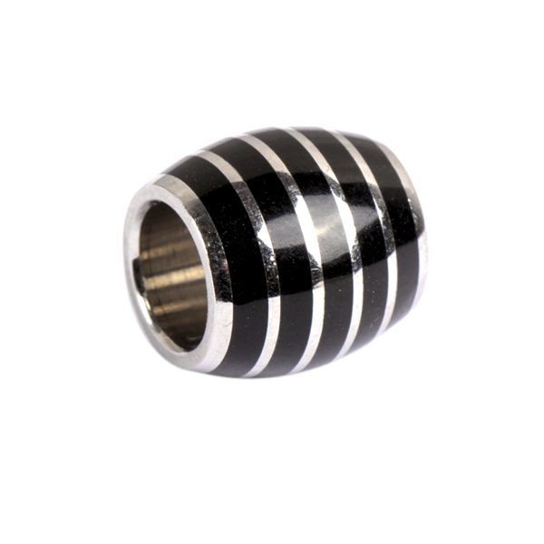 Convex Black Striped Steel Link | Kermar | Luby 