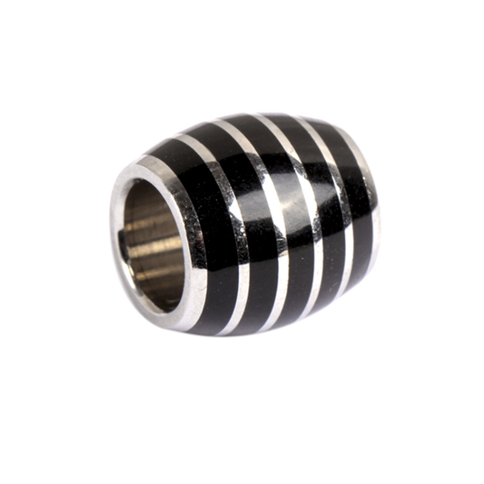 Convex Black Striped Steel Link | Kermar | Luby 