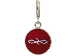 Dije de moneda sin fin rojo (plata/rojo)
