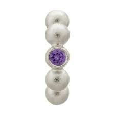 Amethyst Flashy Dot Charm (Silver/Purple)