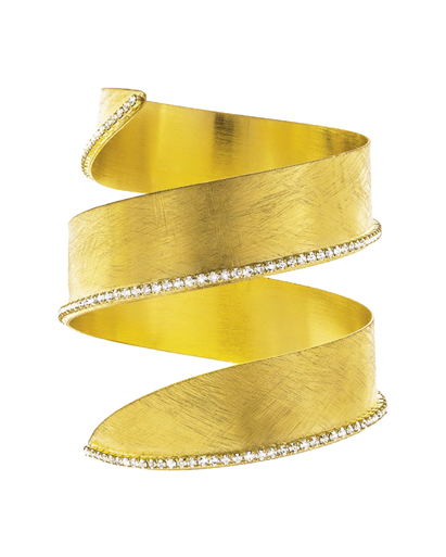 New Moon Matte Double Curved Golden Bangle | Stroili Oro | Luby 