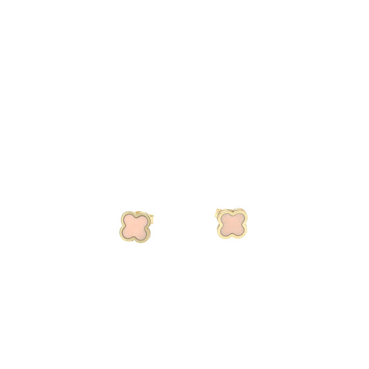 14k Gold Pink Flower Stud Earrings | Luby Gold Collection | Luby 