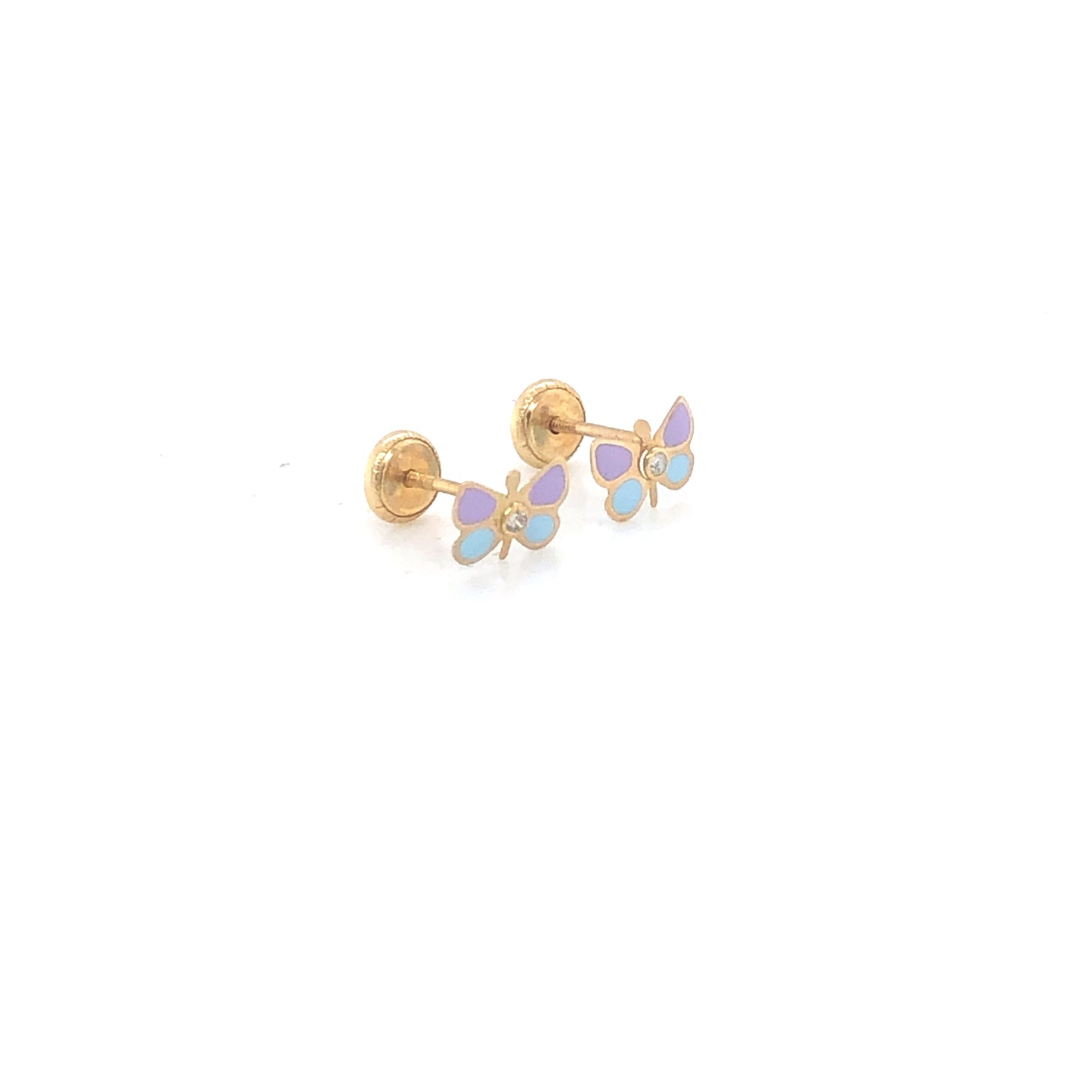 14K Enamel Small Butterfly Stud Earrings | Luby Gold Collection | Luby 