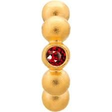 Dije de punto llamativo granate (dorado/rojo)