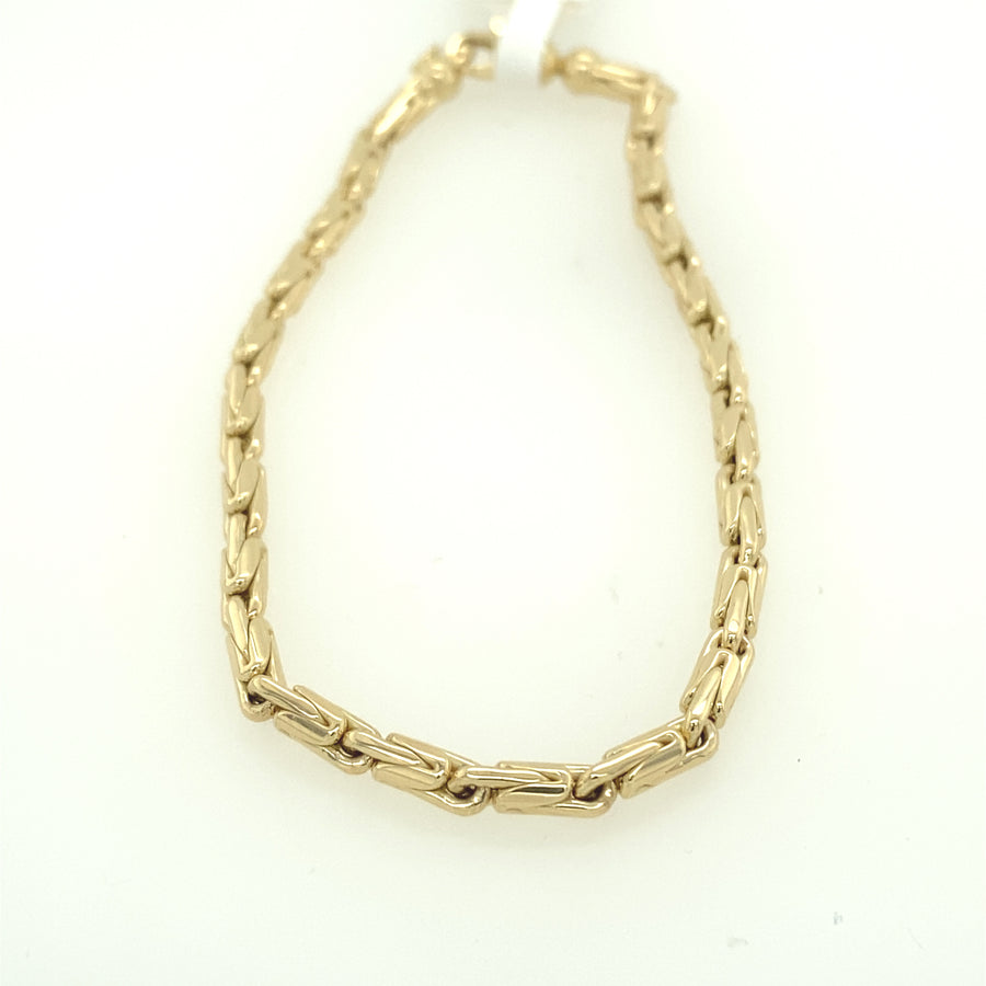 Pulsera de oro de 14 quilates con eslabones de barril
